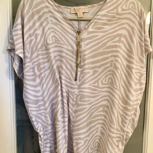 Michael Kors tunic with a tan/ cream zebra top
